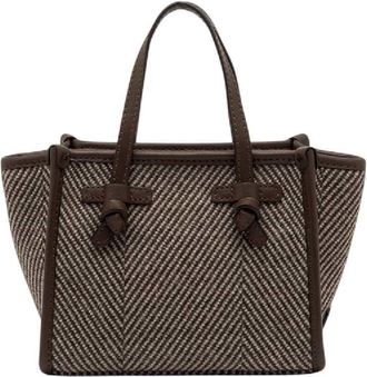 Gianni Chiarini Daino Chevron Fabric Leather Tote Bag