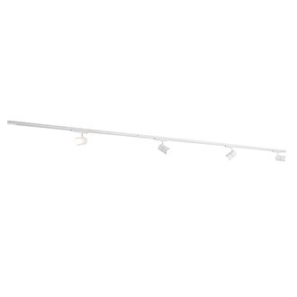 QAZQA Moderno Sistema De Riel Moderno Trif&aacute;sico Blanco Con 4 Focos 3000-4000k - Ruler 38 Aluminio /acero /pl&aacute;stico Alargada Incluye Led Max. 4 X 25 Watt - Q