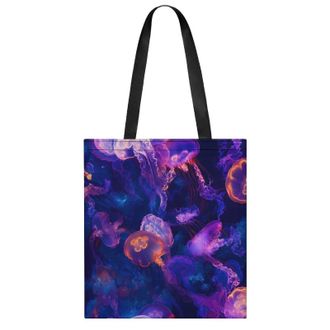 Generic Jellyfish Pattern Womens Tote Casual Shopping Bag Lightweight Shoulder Bags Hobos Handbag for Work Travel Daily 35x40cm