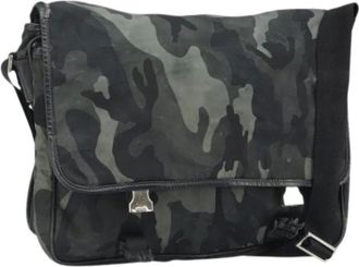 Prada Pre-owned Cross Body Bags, female, Green, Size: ONE SIZE Pre-owned Nylon Shoulder Bag