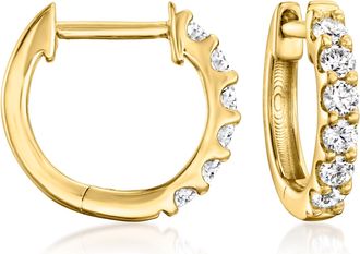 Ross-Simons Lab-Grown Diamond Hoop Earrings in 18kt Gold Over Sterling