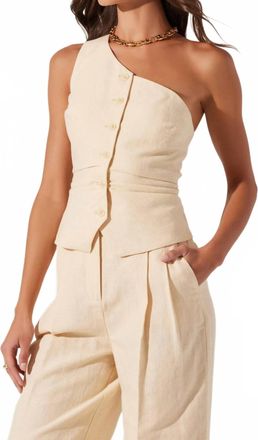 Astr Byrony One Shoulder Vest In Cream