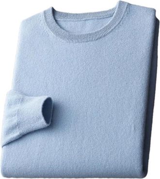 Generic Mens Woolen Pullover Round Neck Knitted Sweater Long Sleeve Solid Color Loose Tops s 1111 XL(80-90kg)