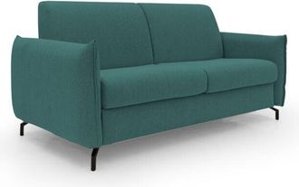 Divani.Store Divani.store - Scarlet Sof&aacute; Cama Convertible En Tejido Mixto De Algod&oacute;n Impermeable 195 Cm (mat.140x197) Azul Petr&oacute;leo