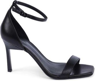 Calvin Klein Black Leather Stiletto Heel Womens Sandals