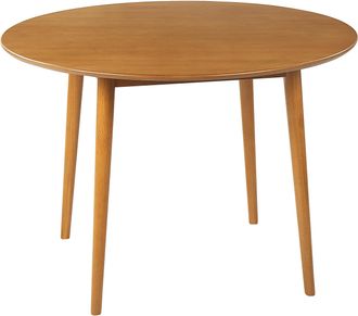 Beliani Beliani - Mesa De Comedor Redonda De Dise&ntilde;o Retro &Oslash;110 Cm Sala De Estar Comedor Marr&oacute;n Claro Radan