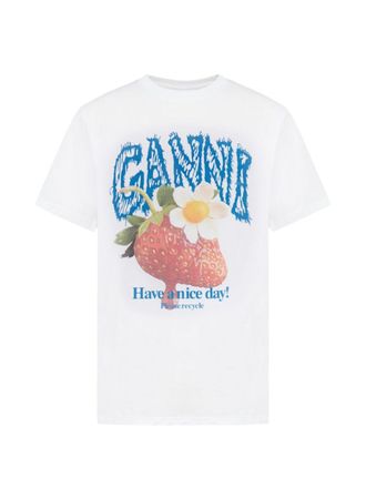 Ganni bedrucktes Baumwoll-T-Shirt