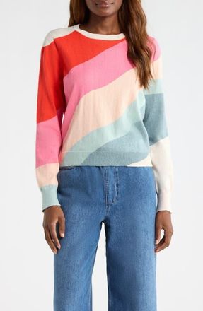 Marine Layer Wave Block Icon Cotton Sweater at Nordstrom, Size X-Small