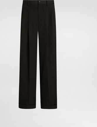 Dolce & Gabbana Wool Gabardine Trousers - Man Pants And Shorts Black Wool 50