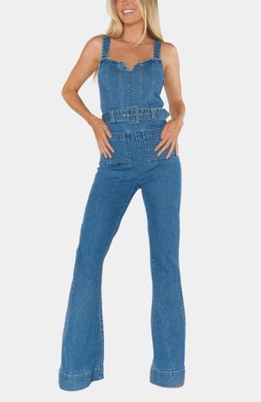 Show me your Mumu Crossroads Smocked Back Jumpsuit In Sky Rider
