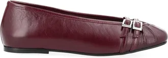 Alohas Goat Leather Pointed Buckles Flats
