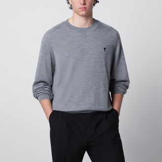 Ami Grey wool Ami de Coeur sweater