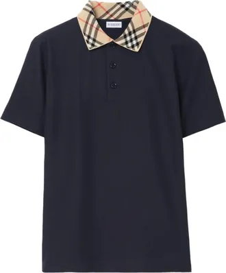 Burberry Tops, Heren, Blauw, M, Katoen, Evan Poloshirt