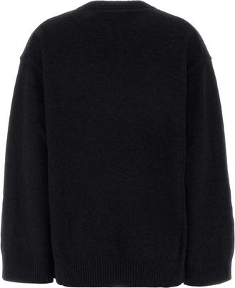 Ganni Womens Slate Wool Blend Oversize Sweater Phantom Maglieria
