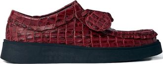 Martine Rose Torview veterschoenen met krokodillen-reliëf - Rood