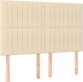 vidaXL Cabecero Con Luces Led Tela Crema 144x5x118/128 Cm Vidaxl