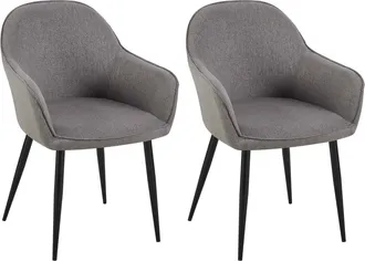 Clp Clp - Set De 2 Sillas De Comedor Boise En Tela Gris Oscuro