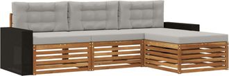 vidaXL Conjunto De Sof&aacute;s De Exterior 4 Uds. Natural Y Gris Claro Vidaxl