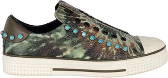 Valentino Womens Leather Rockstud Tie-Dye Sneaker, Size 38 (Authentic Pre- Loved)