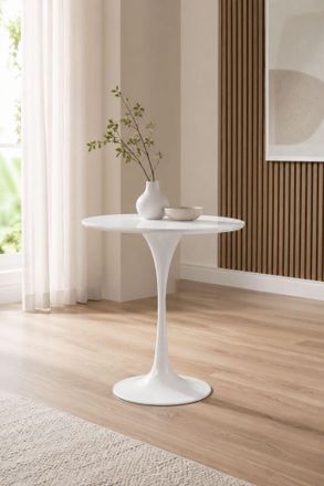 Fusion Living White Tulip Circular Side Table