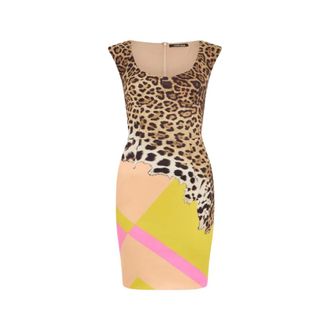 Roberto Cavalli Short Dresses, female, Multicolor, Size: 2XS Mini Dress with Cavalli Pop Print