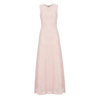 Rotate Mouwloze Maxi-jurk met Rits - Dames - Avondkleed - Roze - S - Polyester - Kleedjes