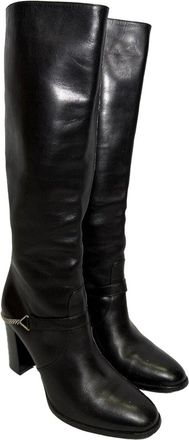 Saint Laurent Saint Laurent Womens Leather Chain Detail Tall Boot (Authentic Pre-Loved)