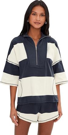 Free People Movement Retro Rugby Set Womens Shorts Midnight Navy Combo : MD (Womens 8-10), Cotton