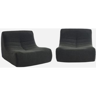 Sweeek Sweeek - Sof&aacute; Modular En Borreguito Texturizado, 2 Plazas, Sokol Borreguito, Negro, 91x105x72 Cm