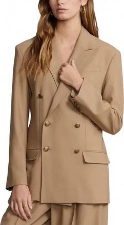 Polo Ralph Lauren Double Breasted Long Sleeves Blazer In Camel
