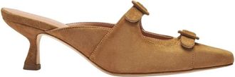 Scarosso Elegante Tan Su&egrave;de Instapmuiltjes - Dames - Muiltjes - Bruin - 38 EU - Su&egrave;de - Schoenen