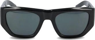Saint Laurent Eyewear Occhiali da sole squadrati con placca logo - Nero