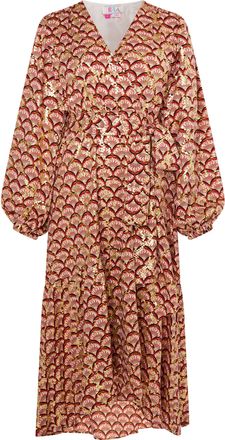 Izia Maxi-jurk met print Dames Camel Veelkleurig