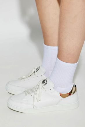Burberry Leather Sports Shoes, Womens, White