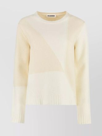 Jil Sander geometric ribbed wool crew-neck sweater