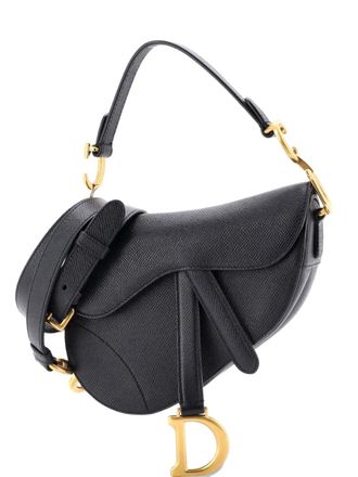Dior Saddle Handbag with Strap Leather Mini shoulder bag - women - Calf Leather - One Size - Black