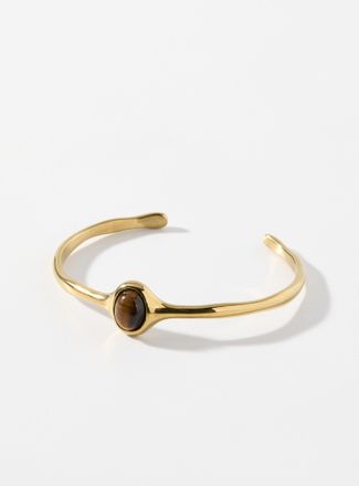 Simons Womens Amber stone open bangle