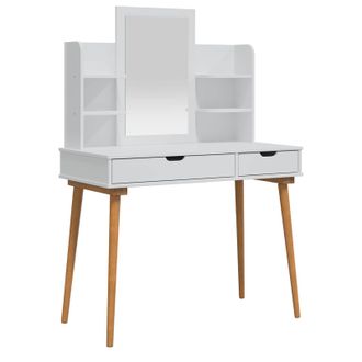 vidaXL Conjunto De Mesa De Tocador Fauske 4 Uds. Blanco Vidaxl