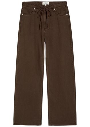 Rag & Bone Rag & Bone Phoebe Drawstring Wide-leg Jeans - Dark Brown - S (UK8-10 / S)