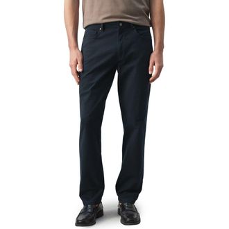 Mango Regular Fit Straight Leg Jeans in Navy at Nordstrom, Size 30