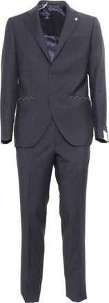 Luigi Bianchi Mantova Single Breasted Suits - Heren - Business pakken - Blauw - XL - Leer - Kostuums