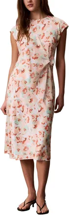 Calvin Klein Matte Satin Draped Dress