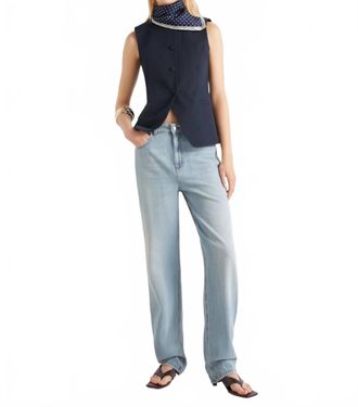 Marella Cotton Gabardine Gilet In Navy