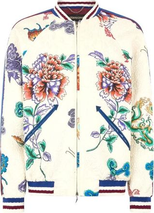 Roberto Cavalli Bomberjack met Draak- Bloemen en Vlinders - Heren - Bomber jackets - Veelkleurig - M - Jassen