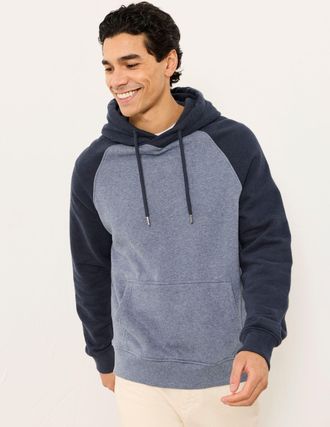 Fat Face FatFace Brooke Blue Overhead Contrast Raglan Hoodie