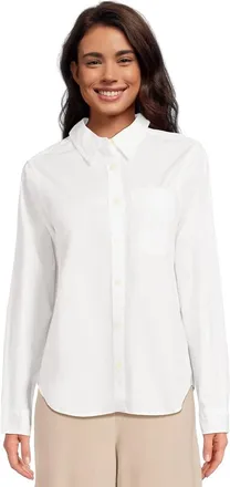 L.L.Bean L. L.Bean Essential Shirt Womens White Cotton Poplin Long Sleeve GBO