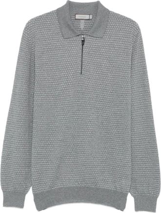 Canali Trui van merinowol met polokraag - Grijs