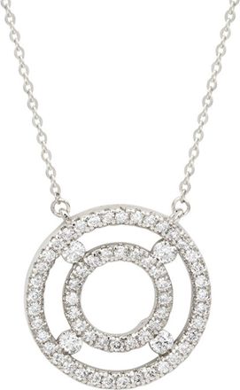 Suzy Levian 14K Rose Gold 0.75 ctw Diamond Double Circle Necklace