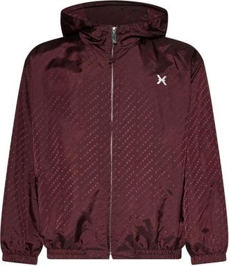 John Richmond Hooded Jacket met Monogrampatroon - Heren - Zomerjassen - Rood - S - Jassen