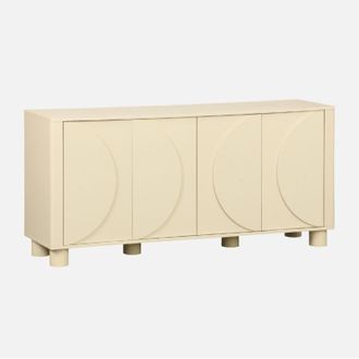 Sweeek Aparador Ex&oacute;tico Efecto Madera Con 4 Puertas, 155cm